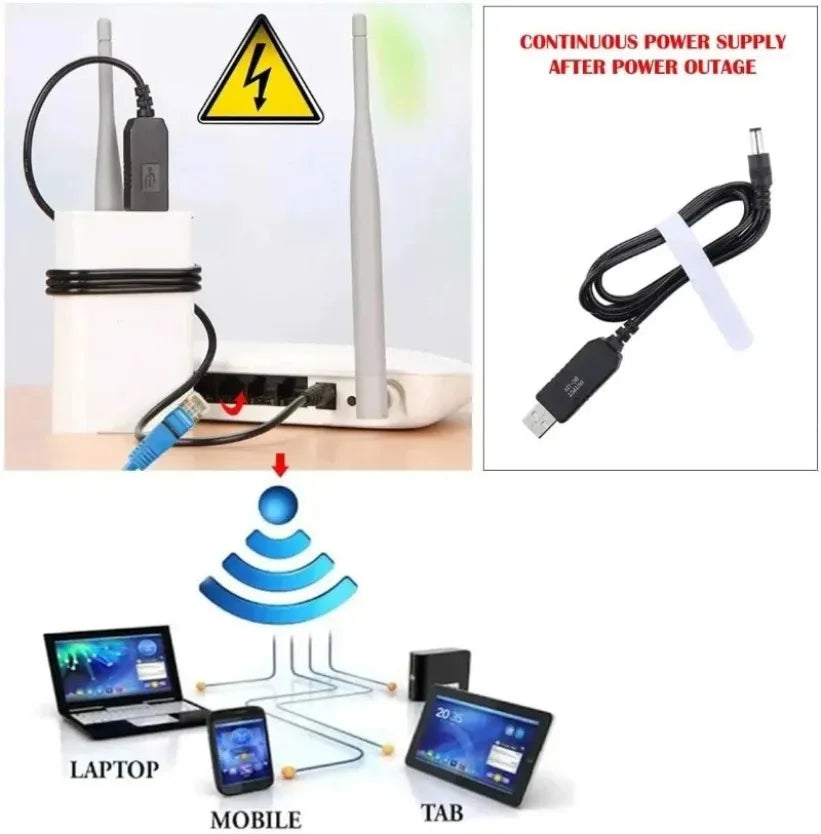USB to DC 5.5×2.1mm Step-Up Cable 5V to 9V/12V – 1M Power Converter Cable SPOT