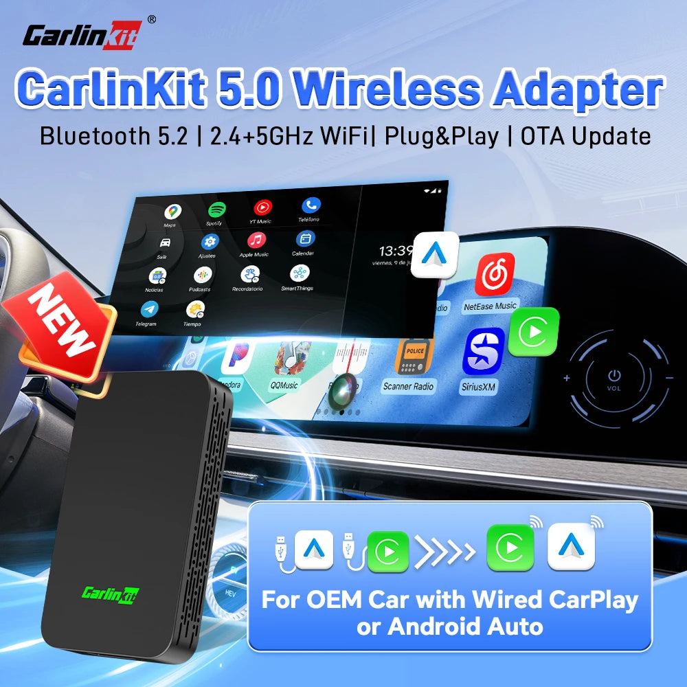 CarlinKit C2Air Wireless CarPlay & Android Auto Adapter Wireless CarPlay Adapter SPOT