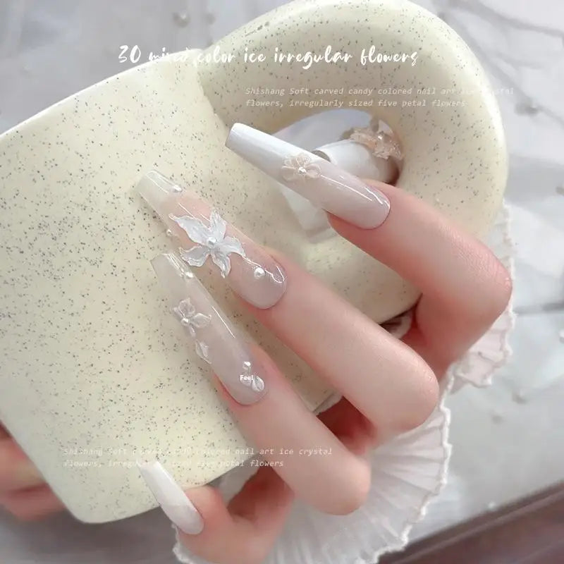 30-Pack 3D Lily Flower Nail Charms – Resin DIY Manicure Art Nail Art Charms SPOT