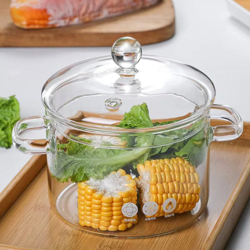 1.5L Borosilicate Glass Stew Pot with Lid – Electric Stove Glass Cooking Pot SPOT