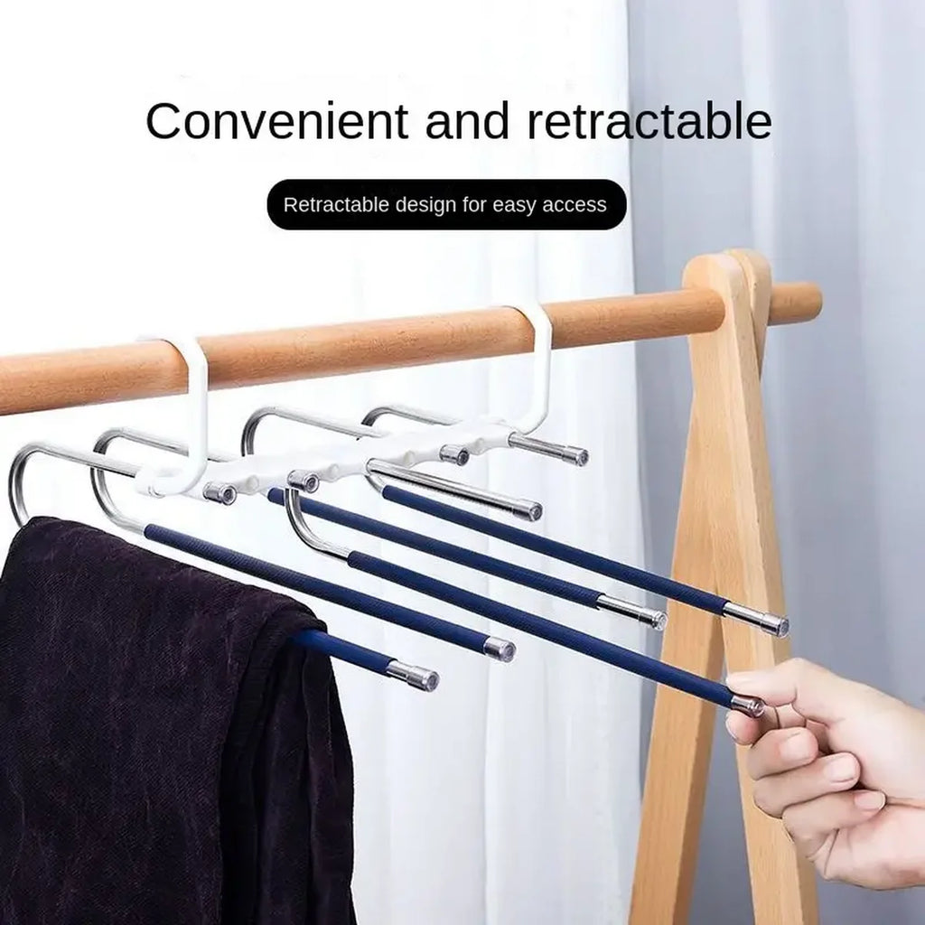 9-Layer Pants Hanger Non-Slip Stainless Steel Space-Saving Rack Pants Hanger Rack SPOT