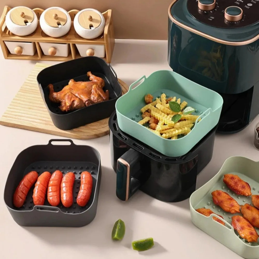 Square Silicone Air Fryer Liner – Reusable Non-Stick Basket Air Fryer Liner SPOT
