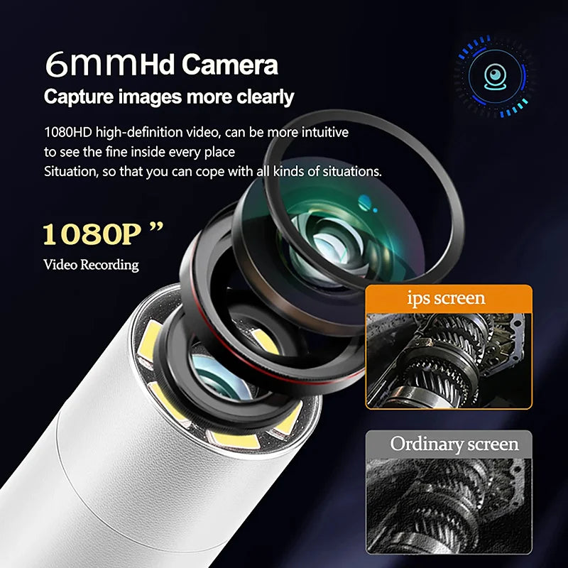 360° Articulating Borescope 1080P 6mm | 4.3" LCD Inspection Camera Articulating Inspection Camera SPOT