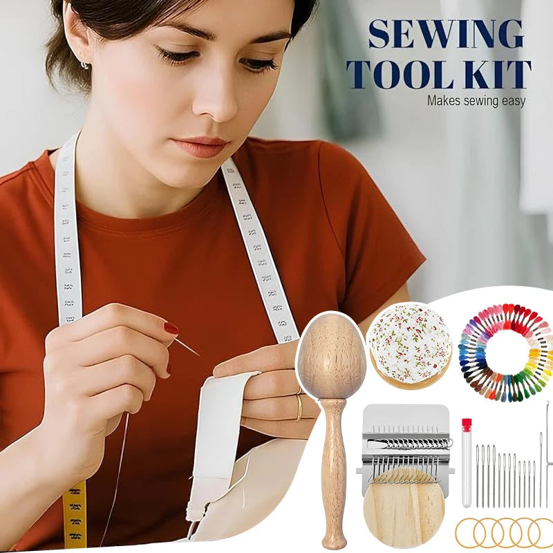 Weaving & Darning Kit – Mini Loom, 14 Hooks, 50 Thread Colors Weaving & Darning Kit SPOT