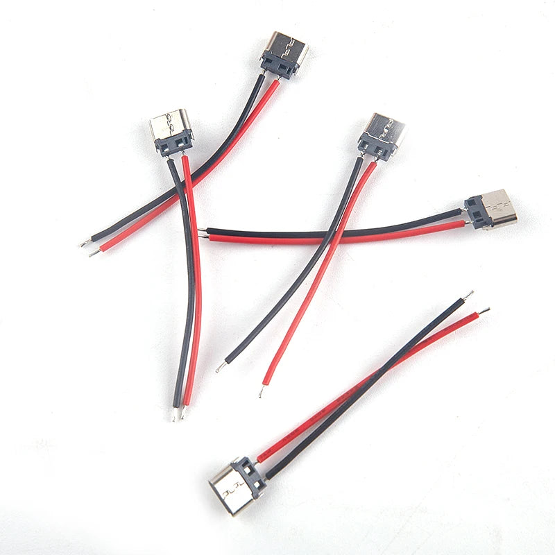 5-Pack USB Type-C 2-Pin Solder Female Connector – 3A 20V USB-C Connector SPOT one size