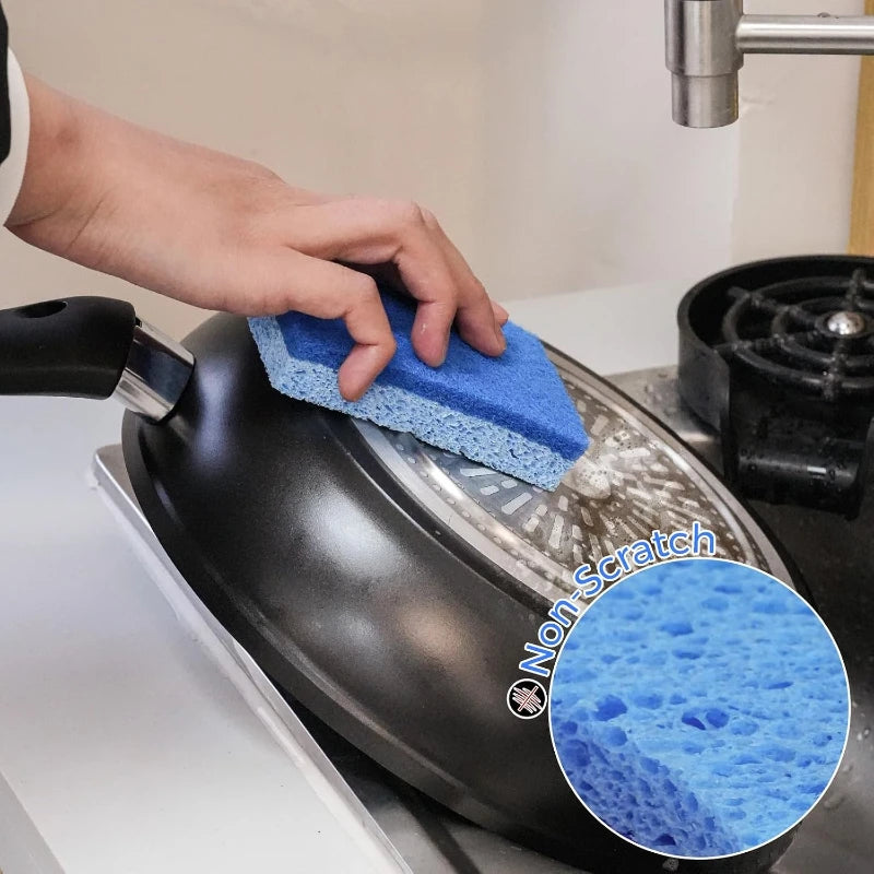 5-Pack Wood Pulp Sponge Scrubber – Reusable & Biodegradable Kitchen Sponge Scrubber SPOT