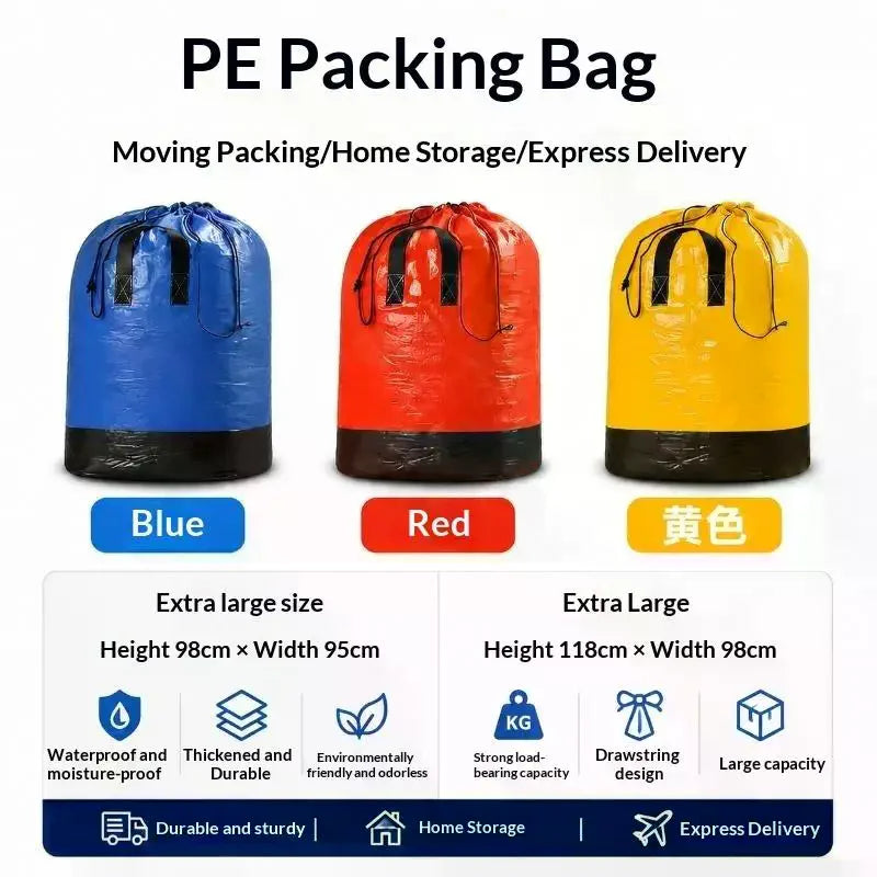 Large Waterproof PE Drawstring Storage Bag – Moving & Travel Moving Storage Bag SPOT