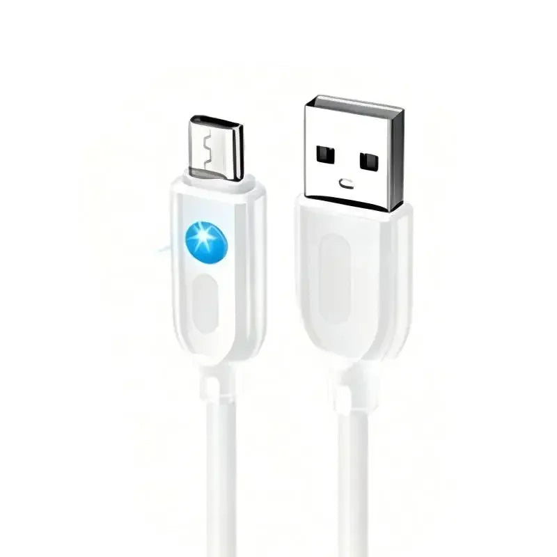 120W USB-C Fast Charging Cable with RGB Flowing LED Light USB-C Charging Cable SPOT Android White 1m