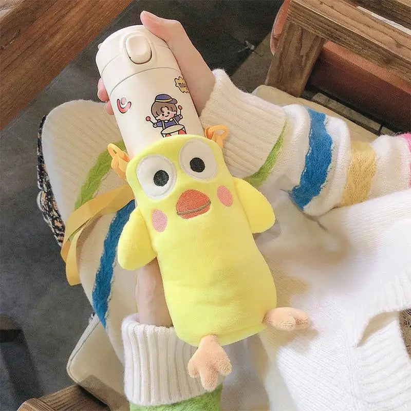 Cartoon Plush Water Bottle Cover – Insulated Cup Sleeve Pouch Bottle Sleeve Cover SPOT