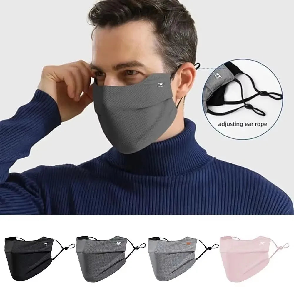 UPF 50+ Sun Face Mask – Breathable Ice Silk UV Shield Sun Protection Mask SPOT