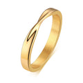 3mm Möbius Twist Ring – Women's 18K Gold Stainless Steel Band Fashion Ring SPOT 448G gold 8
