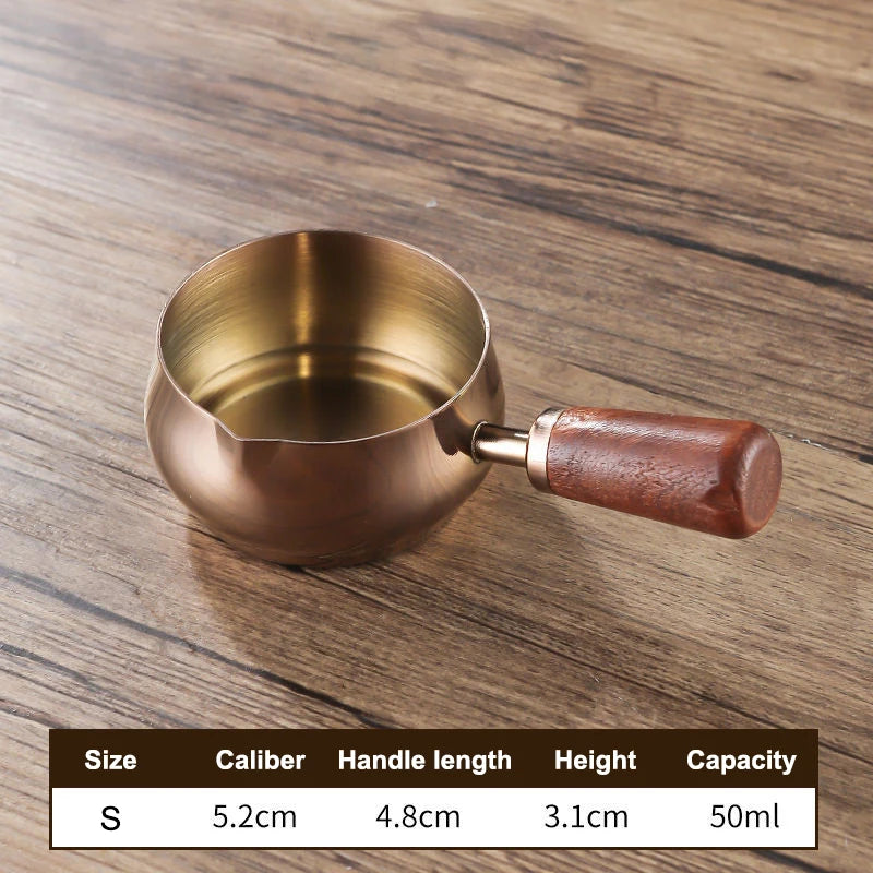 Stainless Steel Sauce Cup with Wooden Handle – Dipping Saucer Sauce Dipping Cup SPOT 7