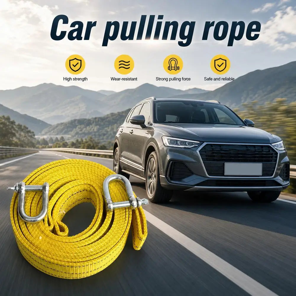 3M 3-Ton Heavy-Duty Tow Strap with Steel Hooks | Vehicle Recovery Vehicle Tow Strap SPOT