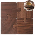 4-Pack Wooden Block Coasters – Heat-Safe Tea & Coffee Set Wooden Coaster Set SPOT Default Title