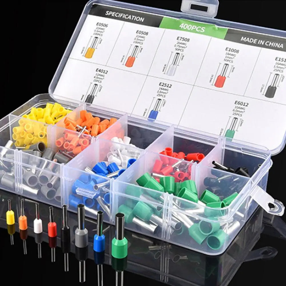 400-Piece Wire Ferrule Terminal Set – 8 Sizes & Storage Case Wire Ferrule Terminal Set SPOT