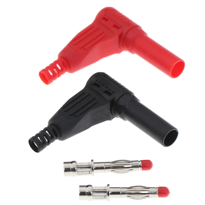 4mm Right Angle Banana Plugs Red & Black – Multimeter Test Electrical Connector SPOT