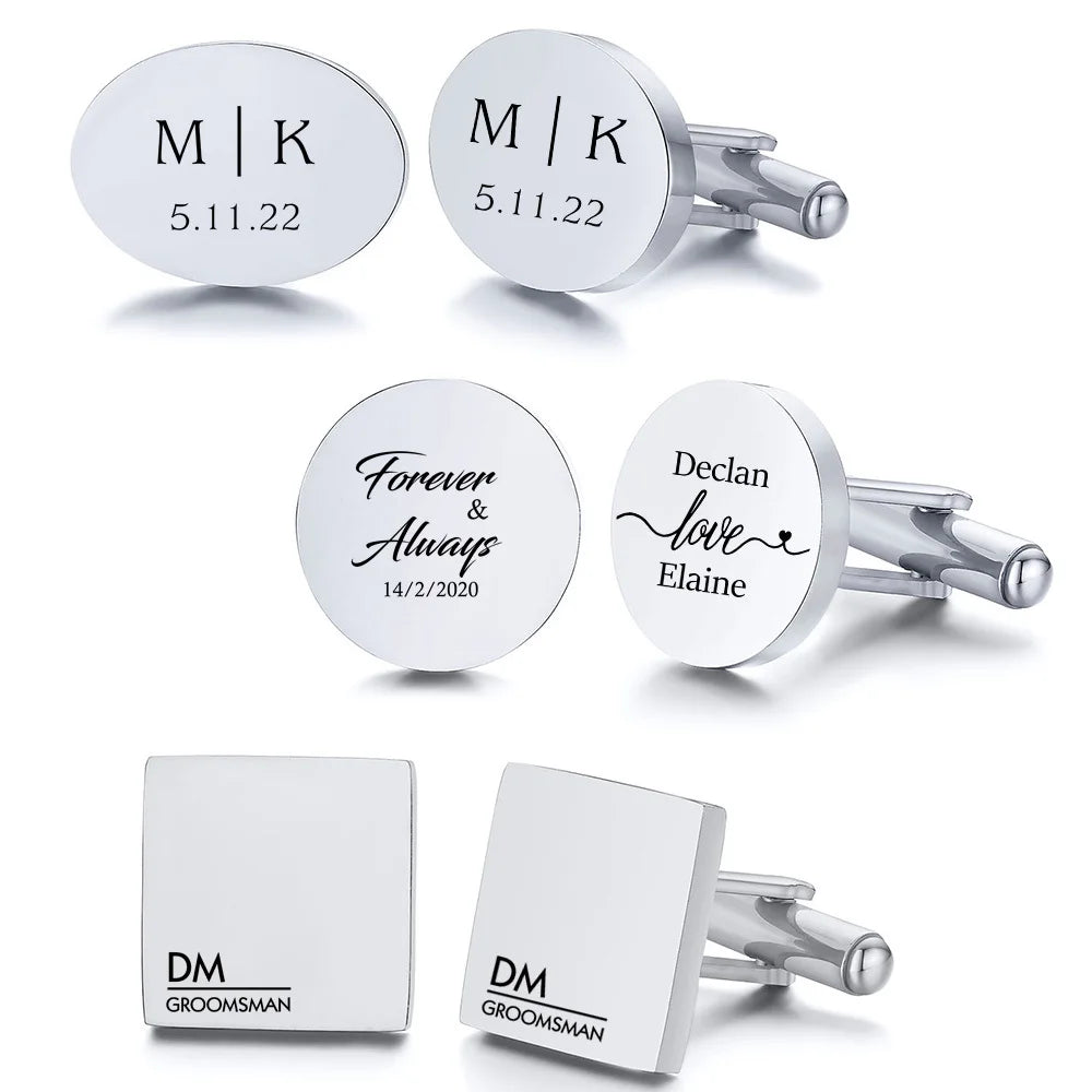 Custom Engraved Cufflinks for Men – Personalized Wedding Gift Personalized Cufflinks SPOT