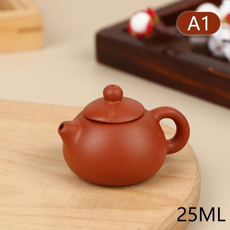 Mini Purple Clay Teapot 25ml – Handmade Pocket Travel Tea Set Mini Clay Teapot SPOT A1
