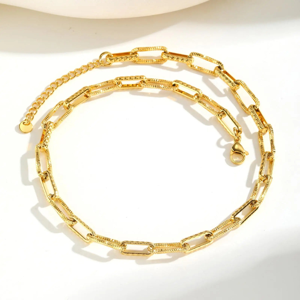 Gold Plated Paperclip Choker Necklace – Stainless Steel Women Chain Choker Necklace SPOT