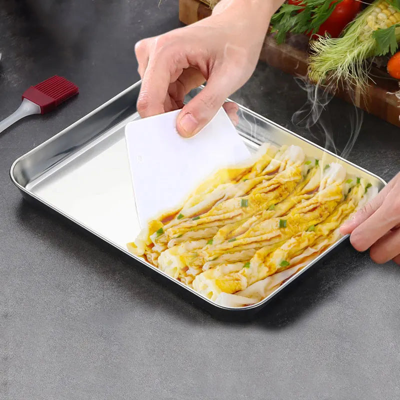 Stainless Steel Rectangular Tray – Liangpi Vermicelli & BBQ Dish Kitchen Prep Tray SPOT