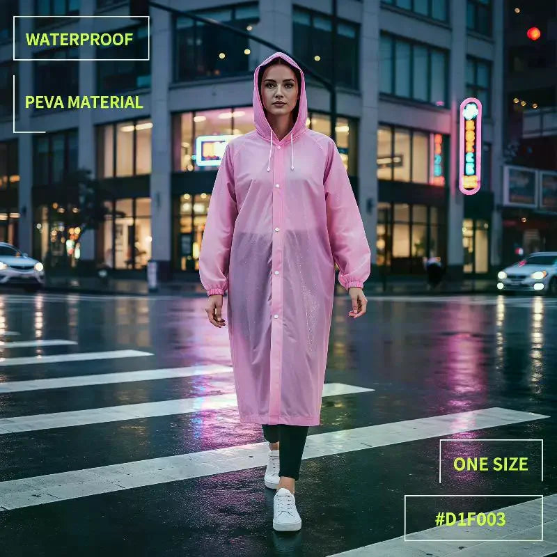 Thickened TPE Waterproof Hooded Raincoat – Unisex Oversized Waterproof Raincoat SPOT