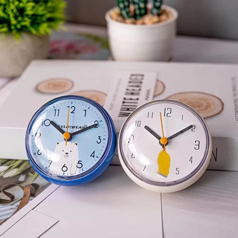 Mini Bear Waterproof Suction Clock 7cm – Bathroom & Kitchen Waterproof Wall Clock SPOT