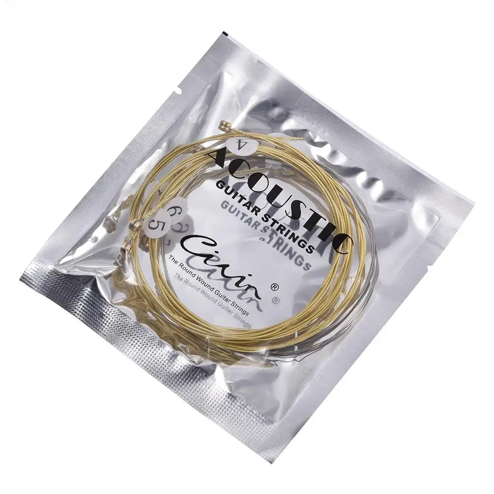 Brass Acoustic Guitar Strings – Hex Steel Core, Set of 6 Acoustic Guitar Strings SPOT