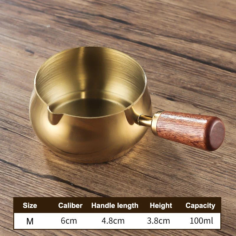 Stainless Steel Sauce Cup with Wooden Handle – Dipping Saucer Sauce Dipping Cup SPOT 5