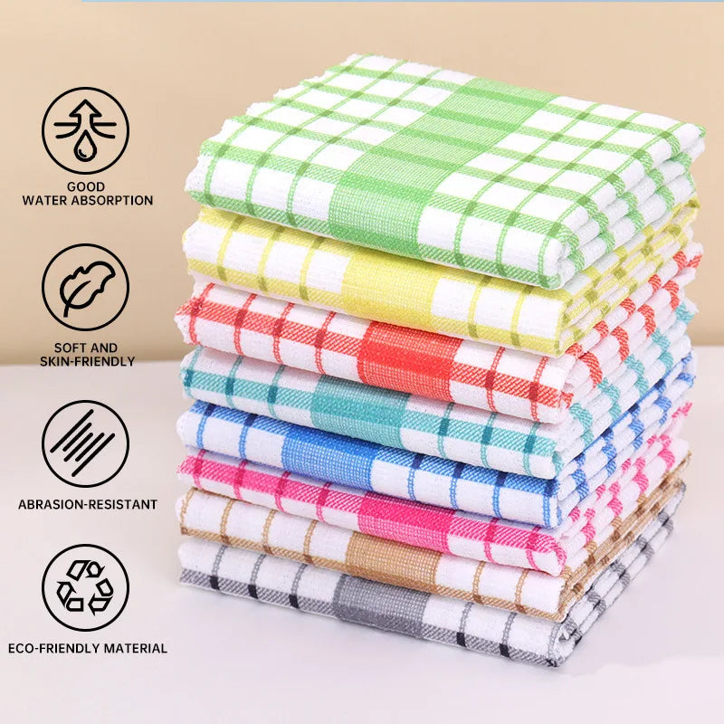 Modern Checkered Kitchen Dish Towels – Soft & Absorbent 6/12 Pack Kitchen Dish Towels SPOT 6pcs