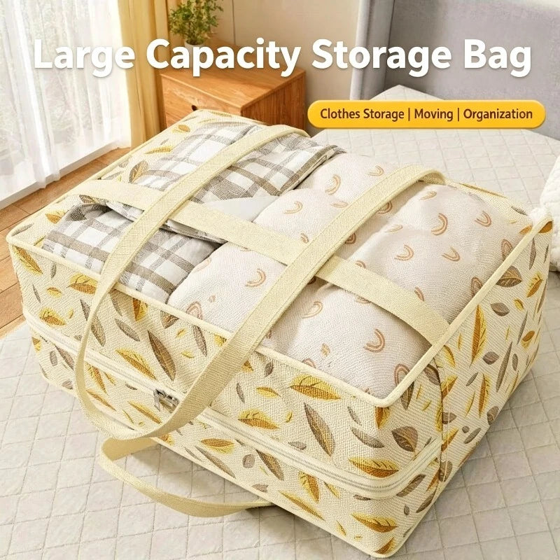Foldable Luggage Organizer Bag – Large Capacity Leaf Print Travel Storage Bag SPOT