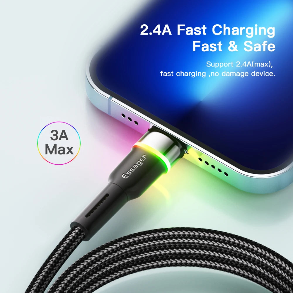 Essager LED Lightning Cable – Fast Charging for iPhone & iPad USB Lightning Cable SPOT