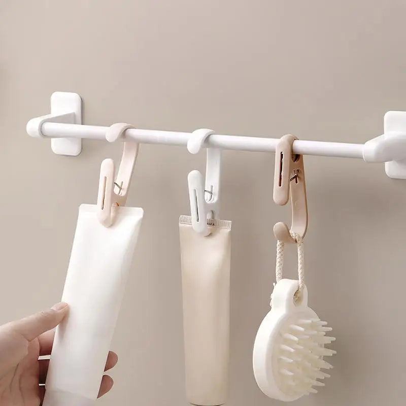 10-Pack 2-in-1 Plastic Hanging Clips – Hook & Clamp Organizer Hanging Clip Organizer SPOT