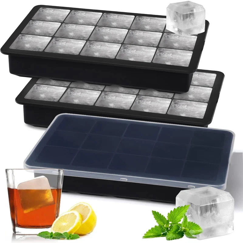 15-Grid Silicone Ice Cube Tray – Reusable Bar & Cocktail Mold Silicone Ice Cube Tray SPOT
