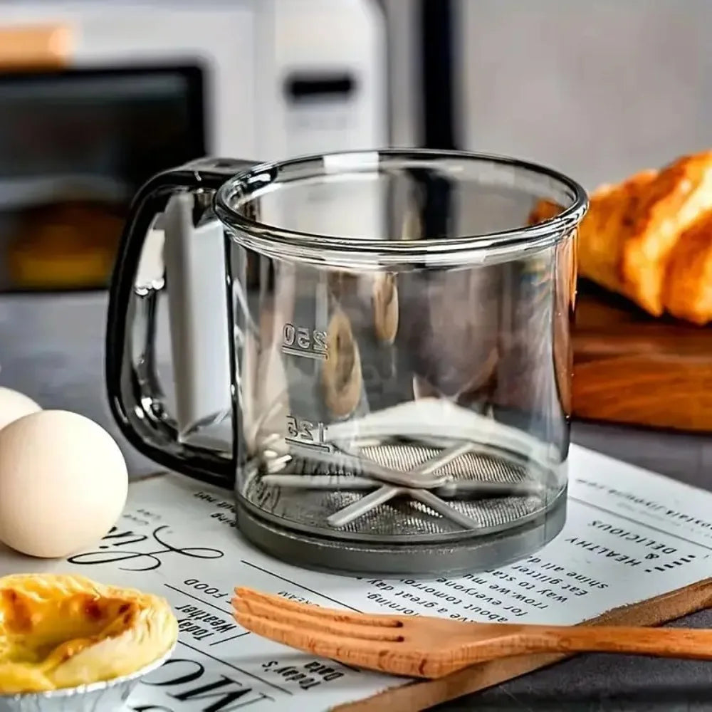 Hand Press Flour Sifter Cup – Fine Mesh Baking Sieve Tool Flour Sifter SPOT