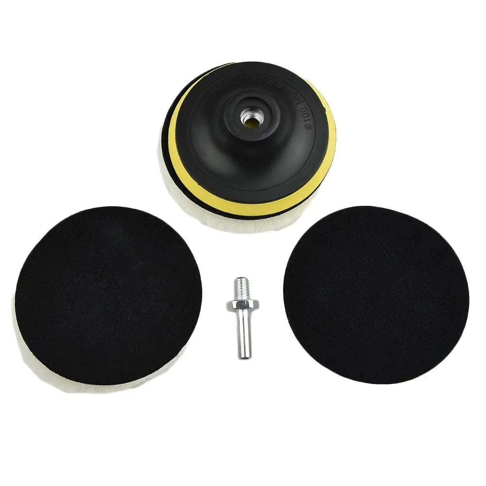 4-Inch Wool Polishing Pads 5-Pc – Hook & Loop Buffing Discs Wool Polishing Pads SPOT