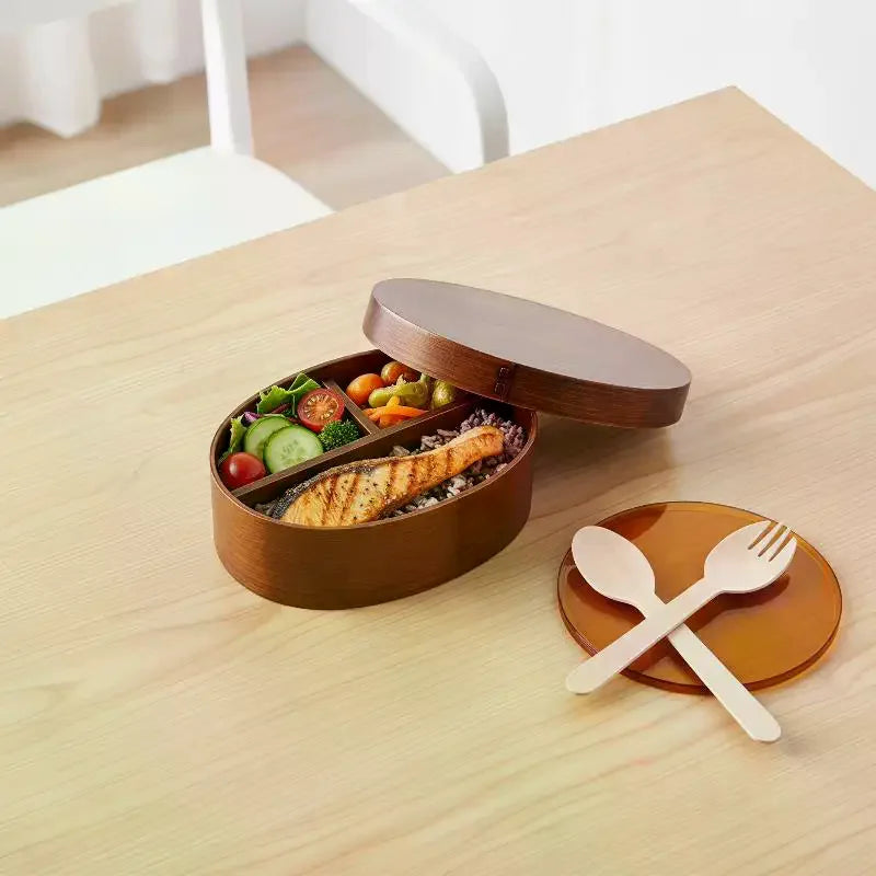 Japanese Natural Wooden Bento Box – Kids School Lunch Wooden Bento Box SPOT
