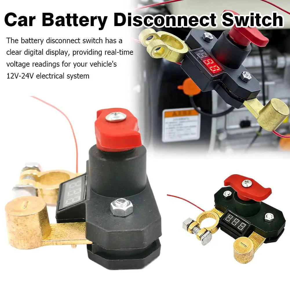 12-24V Car Battery Disconnect Switch with Digital Voltmeter Battery Disconnect Switch SPOT
