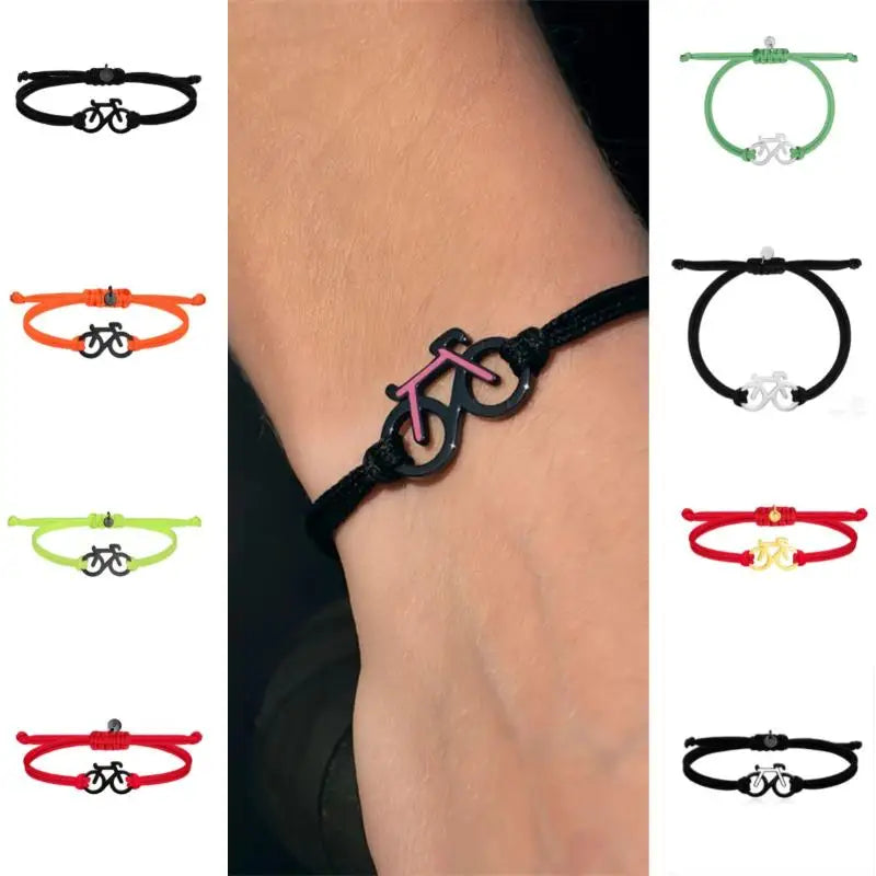 Bicycle Charm Wrap Bracelet – Pink Cycling Jewelry for Women Charm Wrap Bracelet SPOT
