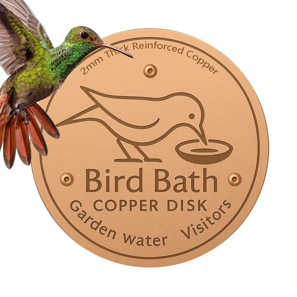 Copper Bird Bath Purifier Disk – Triple-Point Cleaner Tray Bird Bath Accessory SPOT