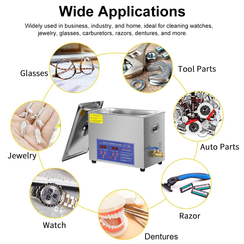 Ultrasonic Cleaner with Heater – Jewelry, Lab & Auto Parts Ultrasonic Cleaner SPOT