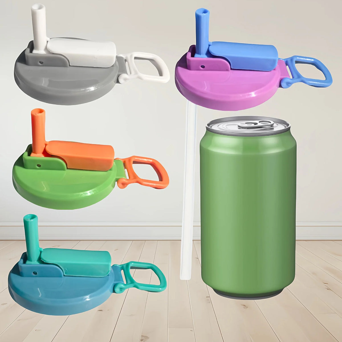 Reusable Can Lids with Straw – 4 Colors, BPA-Free PP Reusable Can Lid SPOT