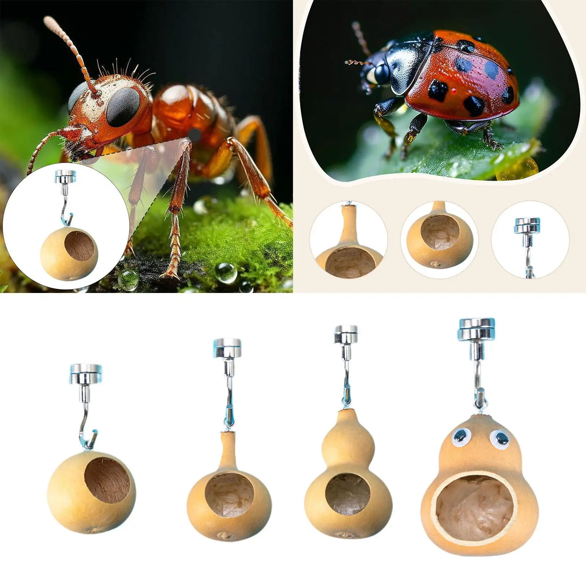 Wood & Steel Hanging Hideout for Jumping Spiders & Reptiles Reptile Hideout SPOT A