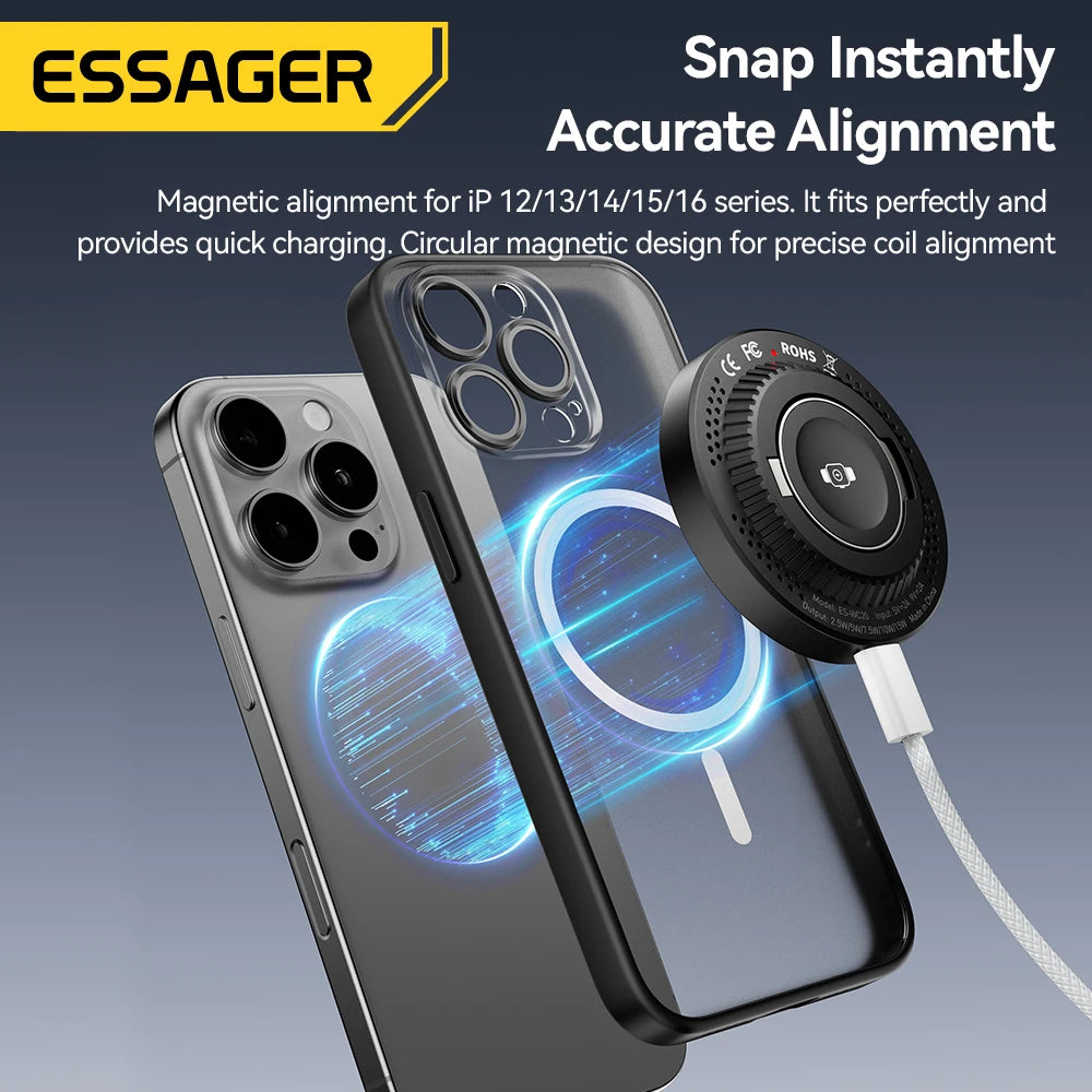 Essager 2-in-1 Magnetic Wireless Charger 15W with Stand Wireless Charger Stand SPOT