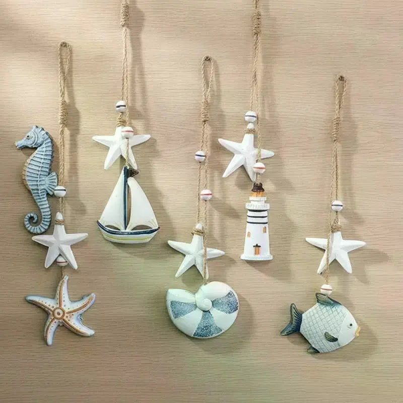 Mediterranean Wooden Ocean Animal Wall Pendant | Nautical Décor Wall Pendant Ornament SPOT