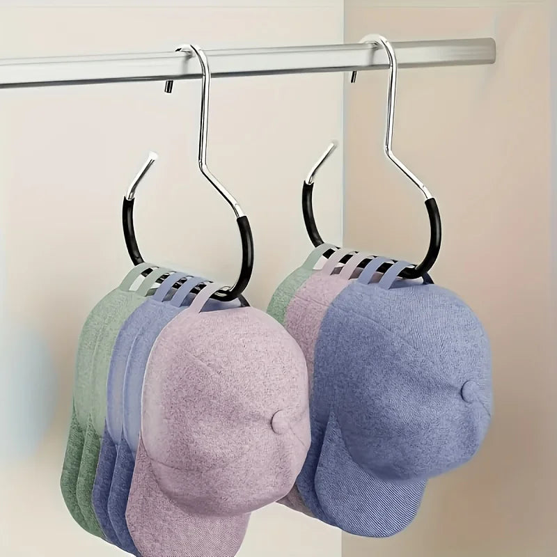 5-Pack Stainless Steel Hat Hangers – Non-Slip Closet Ring Hooks Closet Hat Hooks SPOT