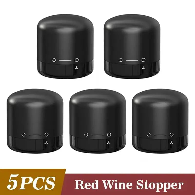 Vacuum Wine Bottle Stopper – Leak-Proof ABS Preserver Wine Bottle Stopper SPOT 5pcs A
