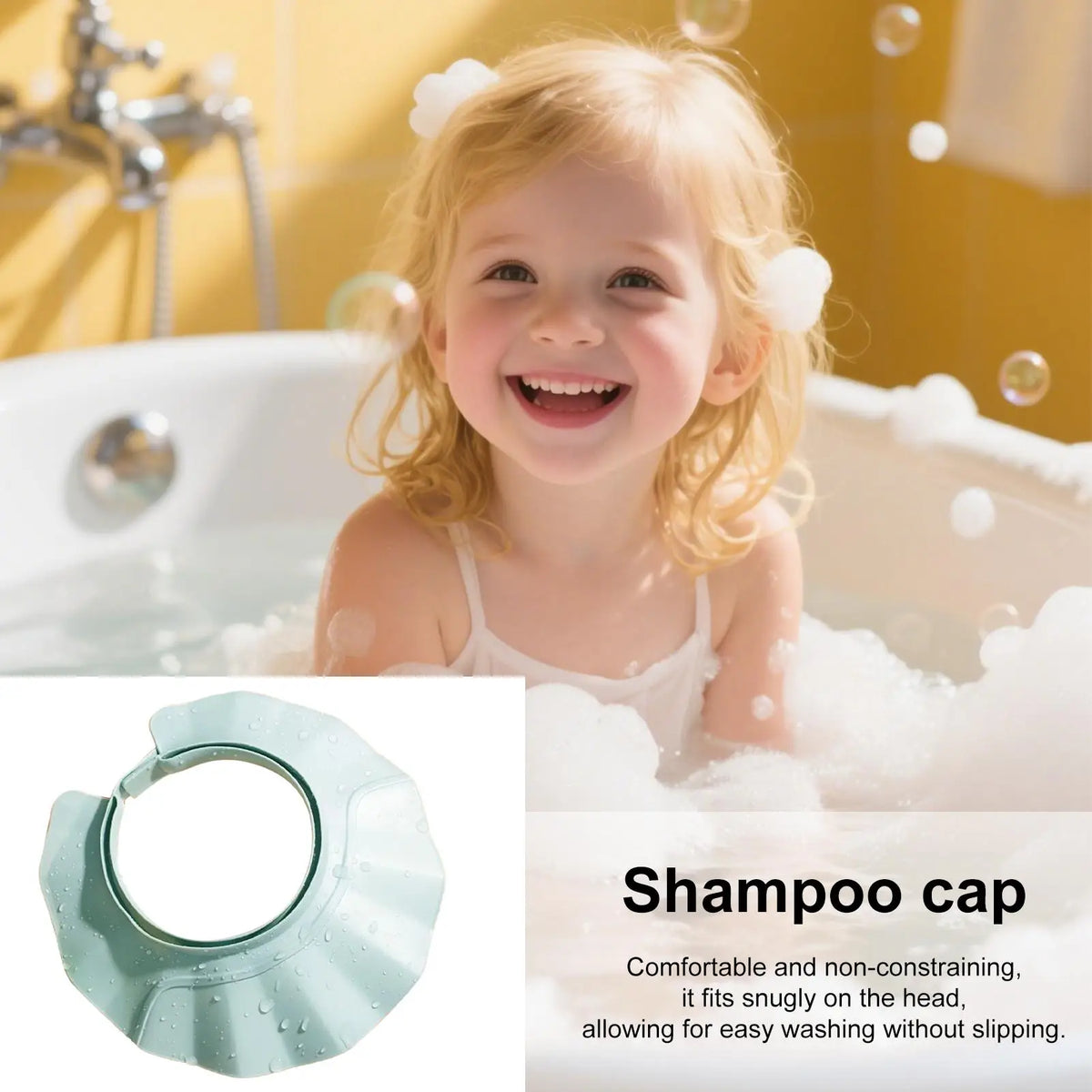 Adjustable Shampoo Hat Waterproof Bath Visor – Kids & Adults Shower Visor Hat SPOT