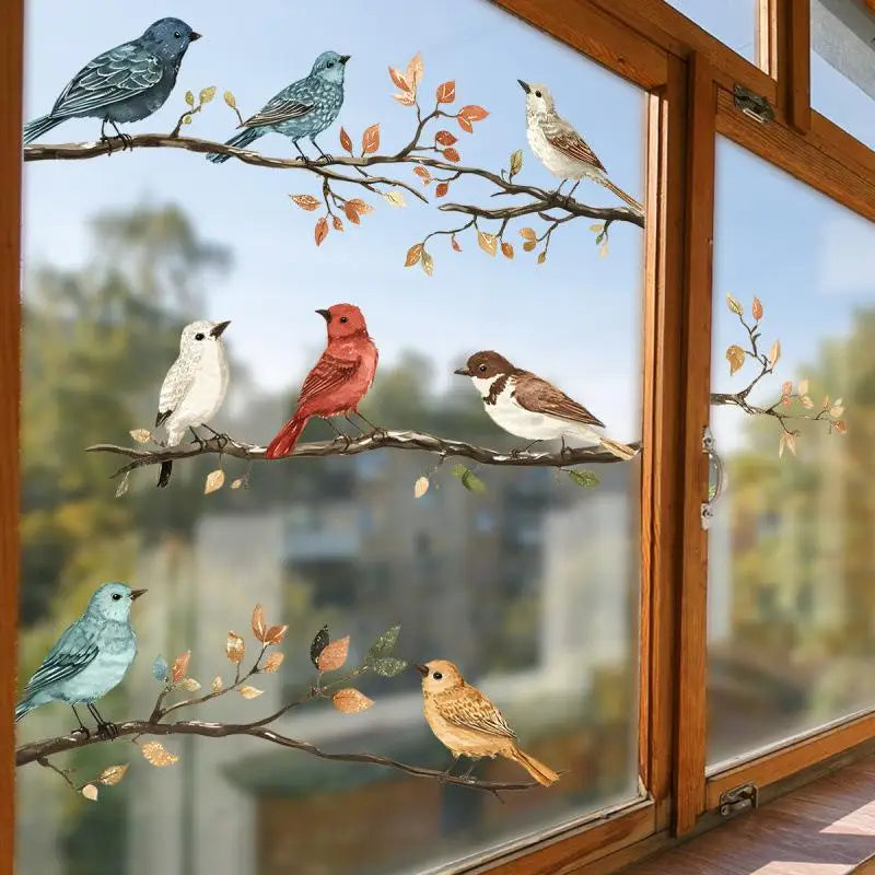 Watercolor Bird & Branches Removable Window Wall Sticker Wall Decal Sticker SPOT