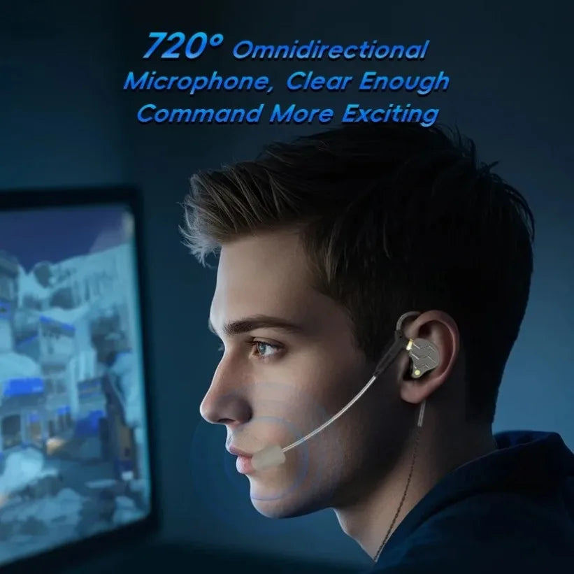 VIKEFON Wired Gaming Earbuds – Detachable Mic, 11mm Driver Wired Gaming Earbuds SPOT