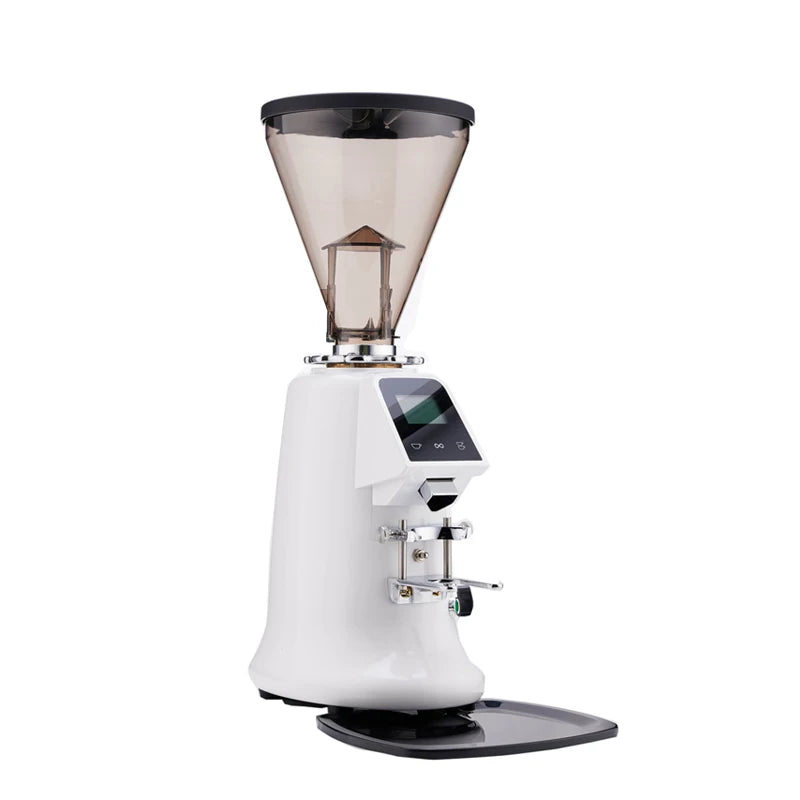 64mm Flat Burr Commercial Coffee Grinder | Espresso Electric Burr Coffee Grinder SPOT White